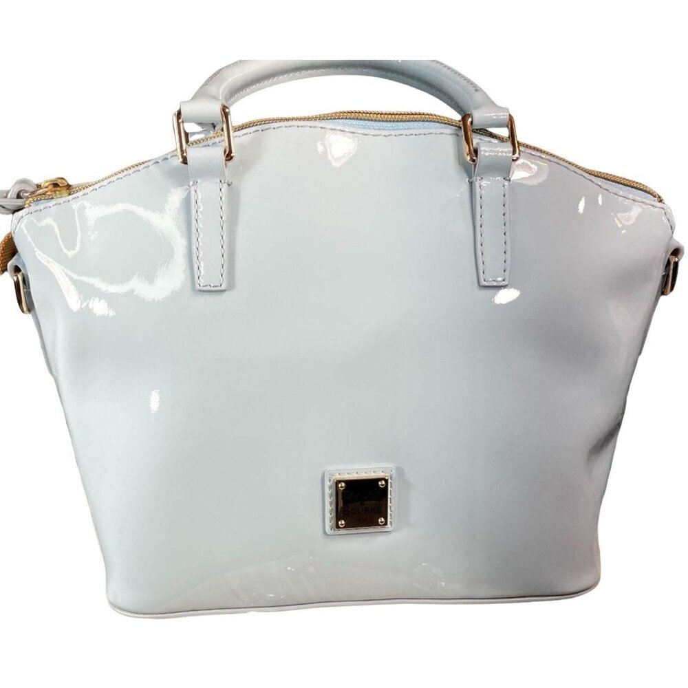 Dooney Bourke Charlie Satchel Purse Blue Shoulder Bag Crossbody Handbag Leather